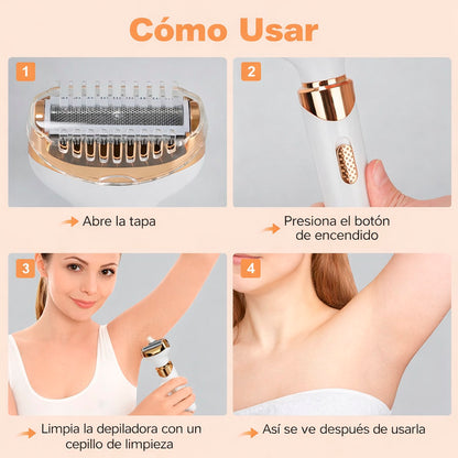 Depiladora 4 en 1 | Elimina el vello sin dolor ni irritación 🤩👌