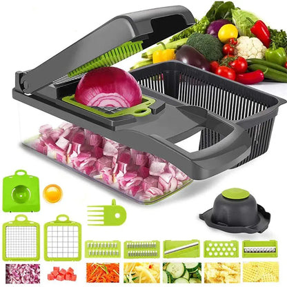 PICADOR DE VERDURAS 14 EN 1 MULTIFUNCIONAL | AHORRA MUCHO TIEMPO EN LA COCINA