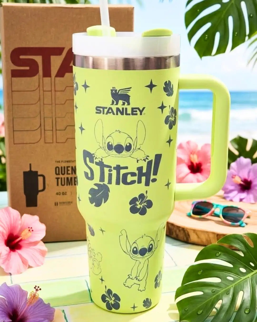 TERMO TIPO STHANLEY DE STICH | Lleva tu bebida fría o caliente por horas y con estilo🌺