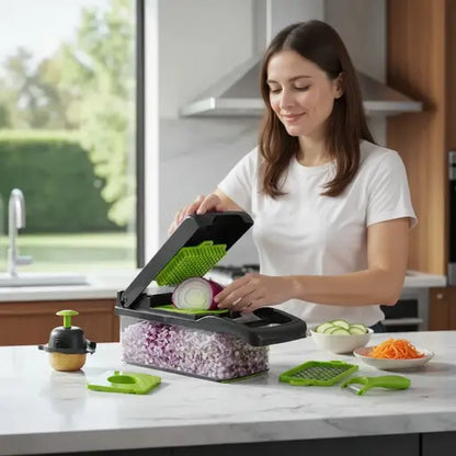 PICADOR DE VERDURAS 14 EN 1 MULTIFUNCIONAL | AHORRA MUCHO TIEMPO EN LA COCINA