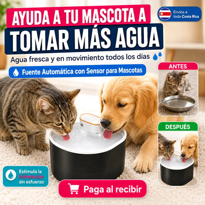 Fuente Automática con Sensor para Mascotas | Agua fresca y en movimiento todos los días