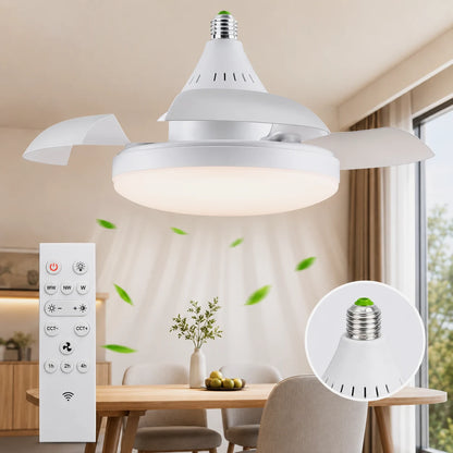 VentiLux® | Ventilador y Lampara 2 en 1 | Con control, Sin cableado, ni instalaciones complejas
