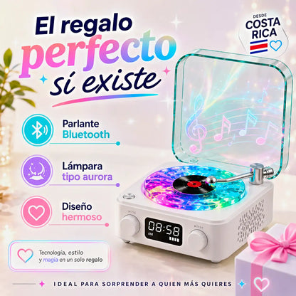 Lámpara + Parlante Tocadiscos: Música, luz, decoración y Magia en segundos ✨