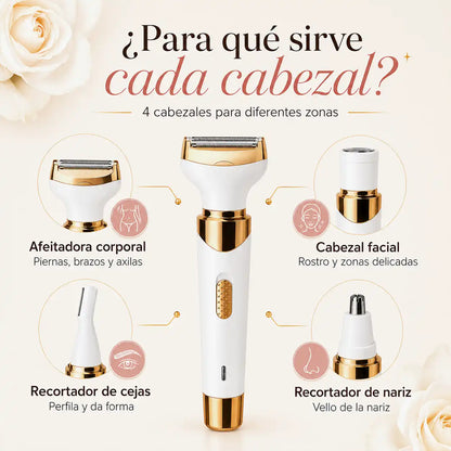 Depiladora 4 en 1 | Elimina el vello sin dolor ni irritación 🤩👌