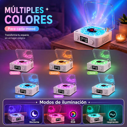 Lámpara + Parlante Tocadiscos: Música, luz, decoración y Magia en segundos ✨