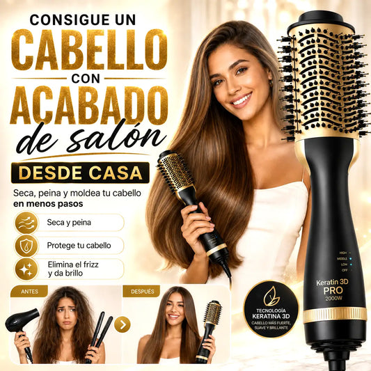 CEPILLO SECADOR KERATIN 3D PRO | Cabello Liso y sin Frizz en minutos ✨