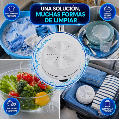 Mini Lavadora Portátil | Lavá ropa, trastes y verduras fácilmente