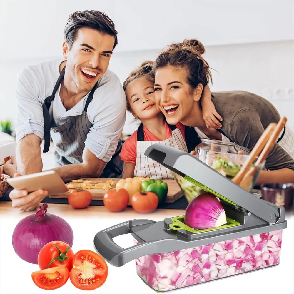 PICADOR DE VERDURAS 14 EN 1 MULTIFUNCIONAL | AHORRA MUCHO TIEMPO EN LA COCINA